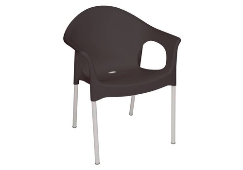  Bolero Kunststof Stoel Met Armleuning Zwart | 4 Stuks 