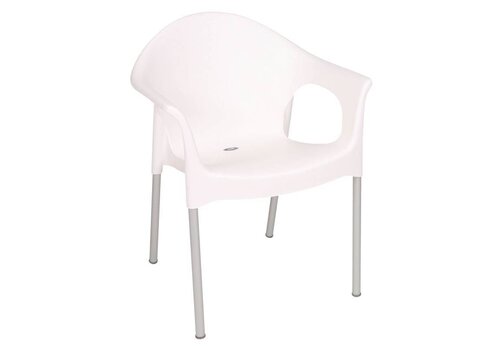  Bolero Kunststof Stoel Met Armleuning Wit | 4 Stuks 
