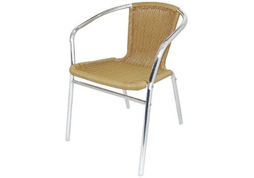  Bolero Terrasstoel Lichtbruin met Armleuning | 4 Stuks 