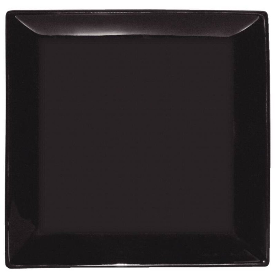 Zwart Vierkant Porselein Lunchbord 24cm | 12 stuks
