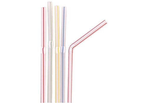  HorecaTraders Flexibele rietjes | Verschillende kleuren 