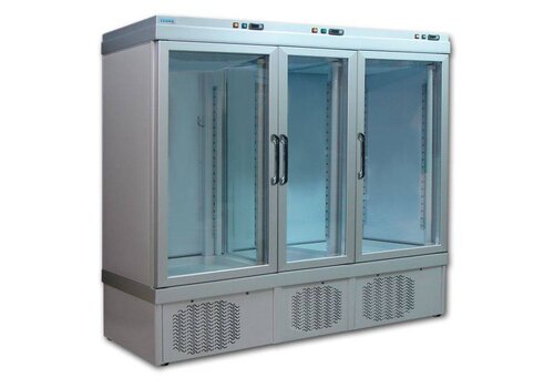  HorecaTraders 3 Deurs Gebaksvitrine - EXTRA GROOT 