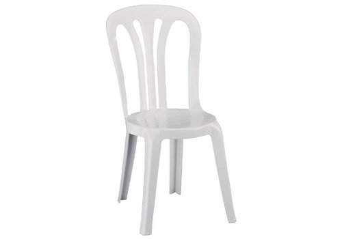  HorecaTraders Stapelbare Stoel Kunststof Wit | 6 Stuks 