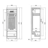 Frisdranken koelkast met glazen deur 60x60x185 cm