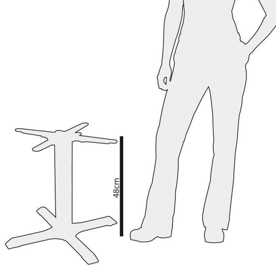 Tafelpoot 48 cm hoog