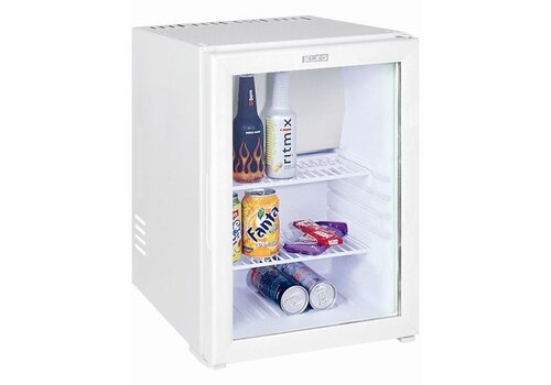  HorecaTraders Minibar Wit Kleine Koelkast en glazen deur 