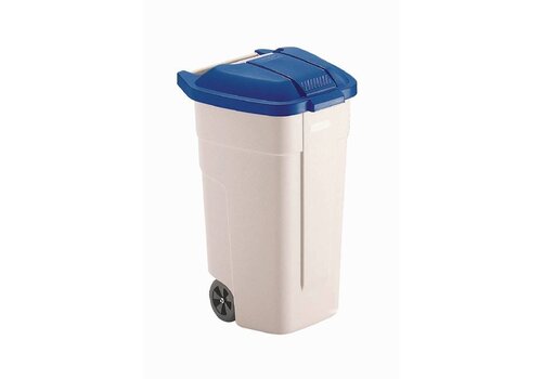  Rubbermaid Rolcontainer Blauwe Deksel | 100 Liter 