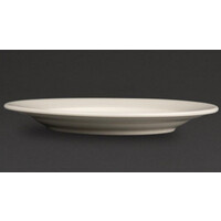 Porselein bord met Brede Rand Ivoor | 25 cm (stuks 12)