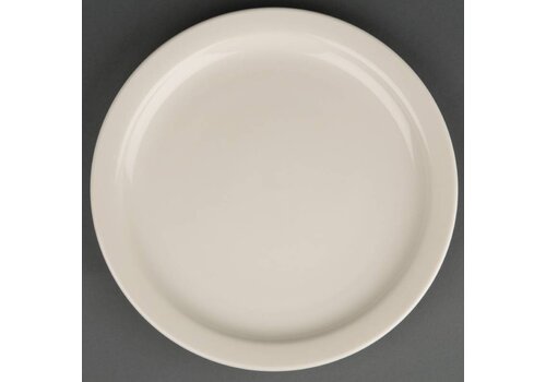  Olympia Porselein bord Ivoor Smalle Rand | 23cm (stuks 12) 