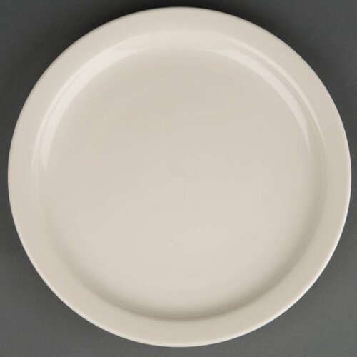  Olympia Porselein bord Ivoor Smalle Rand | 23cm (stuks 12) 