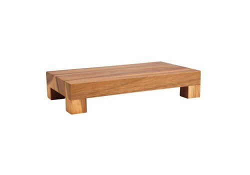  HorecaTraders Houten buffet verhoger, laag rechthoekig 37,5x21x7,5cm 