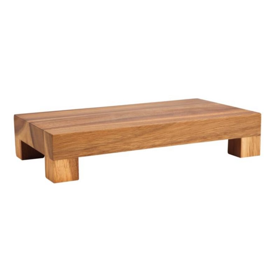 Houten buffet verhoger, laag rechthoekig 37,5x21x7,5cm