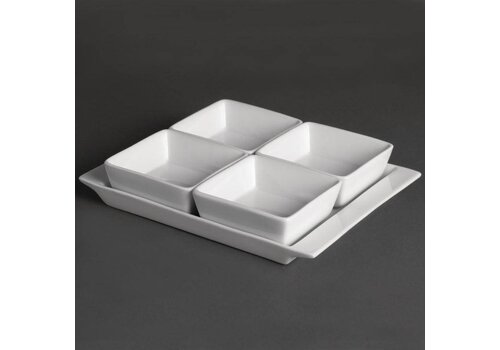 Olympia Witte Serveerschaal met 4 Delen | 2 stuks 