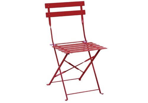  Bolero Stalen Bistro Stoelen Rood | 2 stuks 