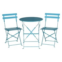 Stalen Bistro Stoelen Turquoise | 2 stuks