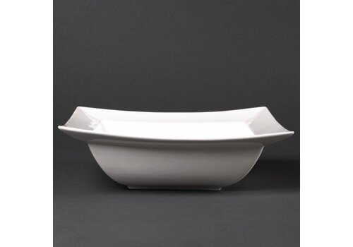  HorecaTraders Vierkant Porselein Schaal | 26 cm (Stuks 3) 