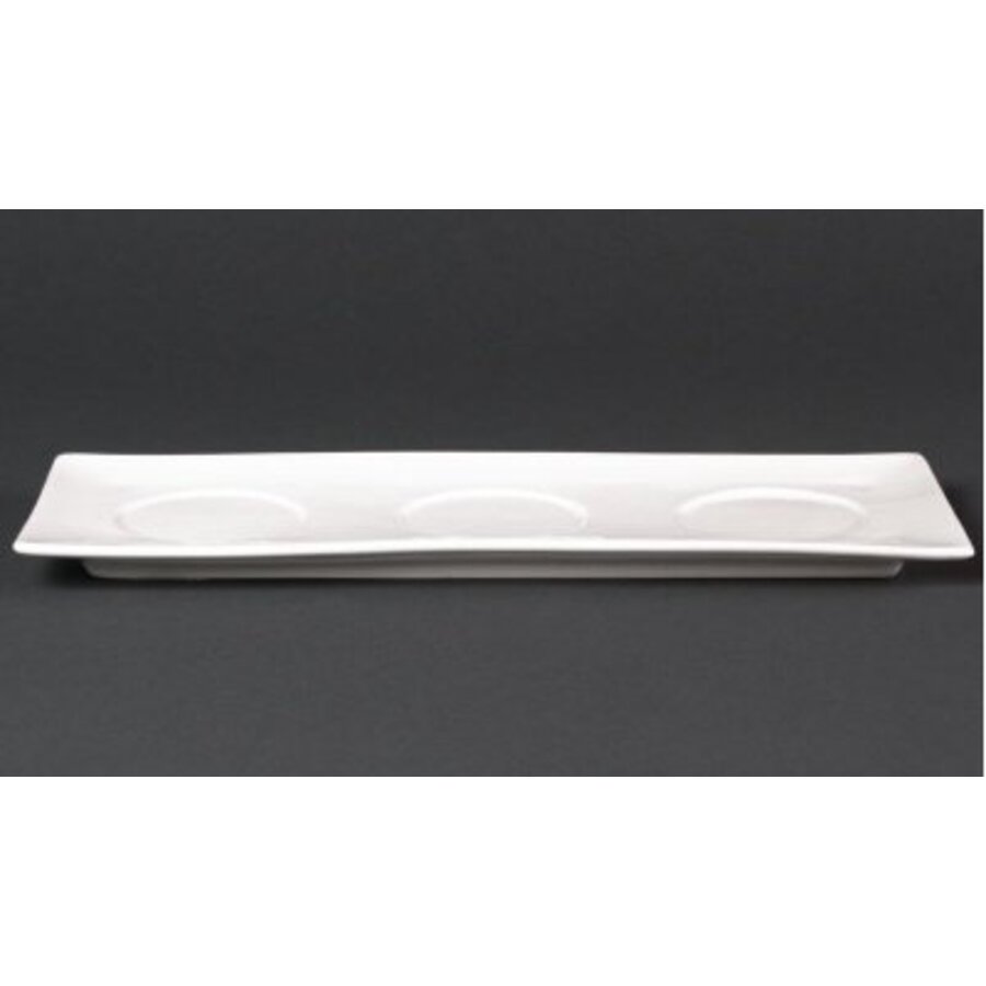 Platte schaal met 3 vakjes | 30x12cm (Stuks 6)