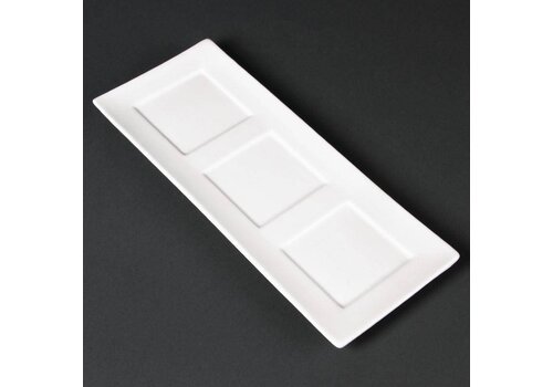  HorecaTraders Elegante witte presenteerschaal | 30x12cm (Stuks 6) 