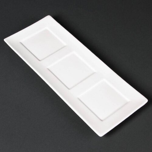  HorecaTraders Elegante witte presenteerschaal | 30x12cm (Stuks 6) 