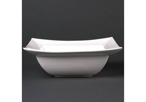  HorecaTraders Schaal Vierkant Wit | 21 cm (Stuks 4) 