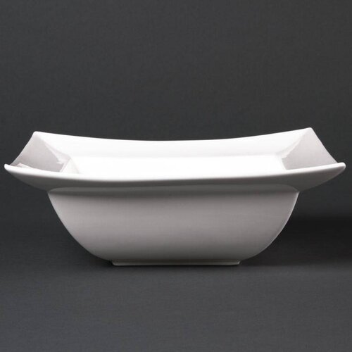  HorecaTraders Schaal Vierkant Wit | 21 cm (Stuks 4) 