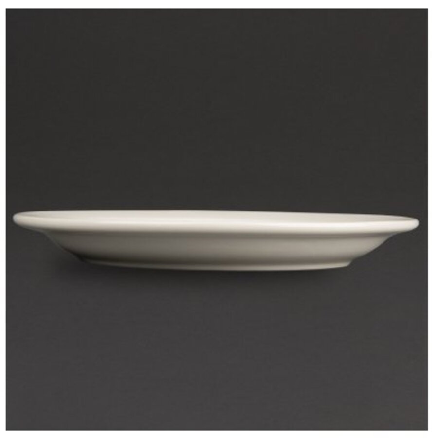 Porselein Bord met Smalle Rand Ivoor | 28cm (stuks 6)