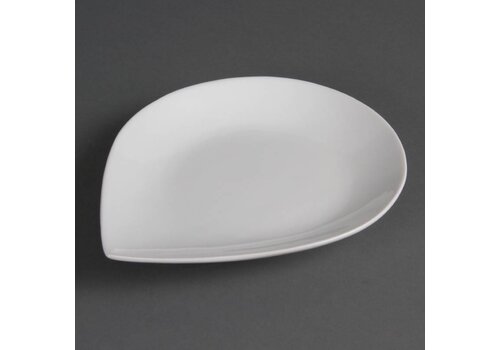  Olympia Porselein Druppelvormige Bord Wit 26x21cm | 6 stuks 
