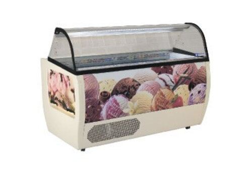  Diamond Schepijsvitrine voor Roomijs 177x93x128 cm | 13 bakken 