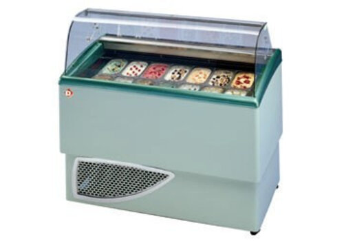  Diamond Schepijsvitrine voor roomijs met binnenverlichting | 2 x 7 Bakken 