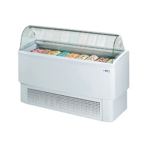  HorecaTraders IJsvitrine Gebogen voorruit  Wit |12+(12) Bakken 