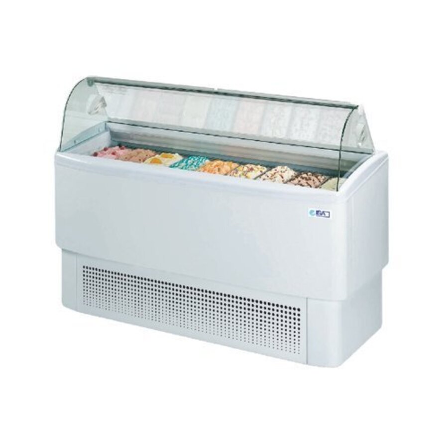 IJsvitrine Gebogen voorruit  Wit |12+(12) Bakken