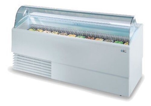  HorecaTraders IJsvitrine Gebogen Glasopbouw | Luxe Series 