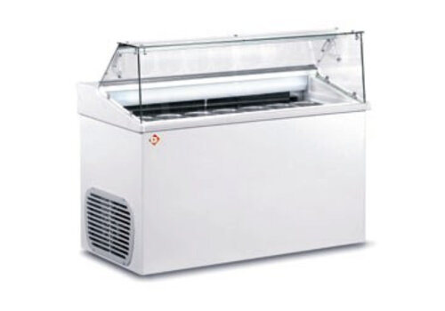  Diamond IJsvitrine voor Roomijs136x69x(H)118 cm | 7 Bakken 