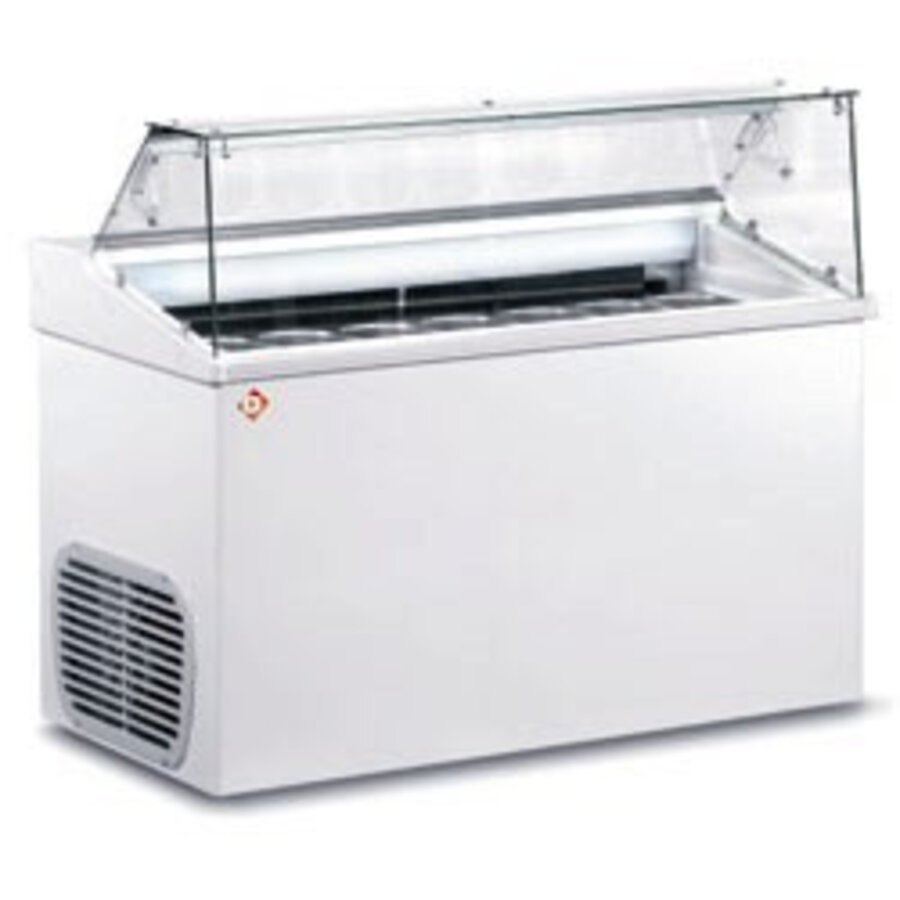 IJsvitrine voor Roomijs136x69x(H)118 cm | 7 Bakken