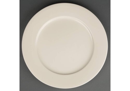  Olympia Porselein Bord Brede Rand Ivoor | 28 cm (stuks 6) 