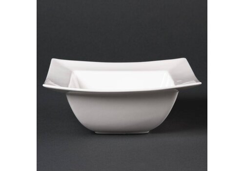  HorecaTraders Vierkante Porselein Schaal | 16,5 cm (Stuks 6) 