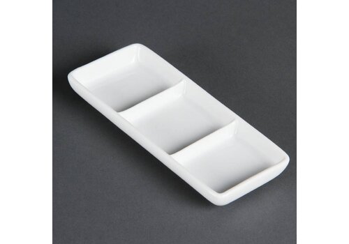  Olympia Serveerschaal Porselein 3 Delen 6x15cm | 12 stuks 