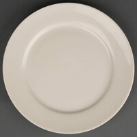 Porselein Bord met Rand Ivoor | 20 cm (stuks 12)
