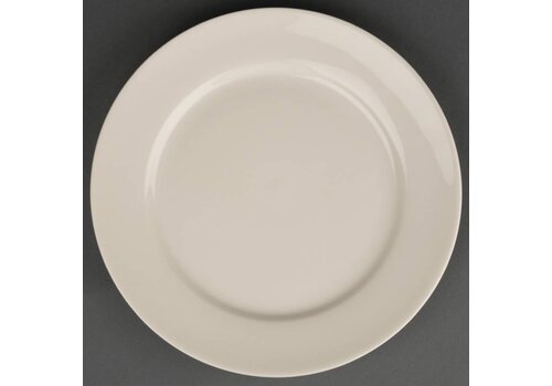  Olympia Porselein Bord met Rand Ivoor | 20 cm (stuks 12) 