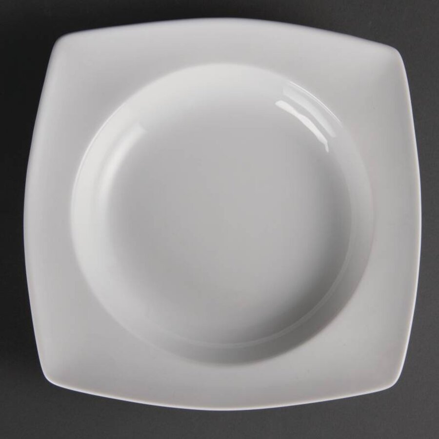 Porselein diepe horeca borden vierkant (4 stuks)