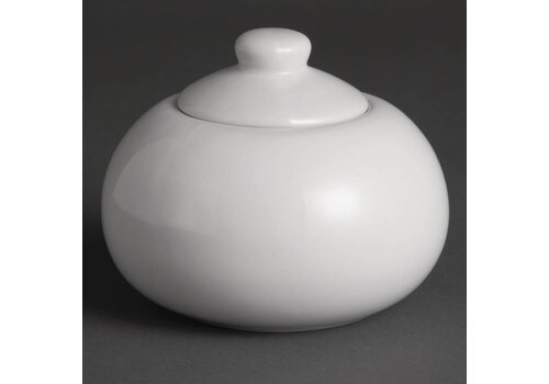 Olympia Wit Porselein Suikerpot met Deksel 27cl | 12 stuks 
