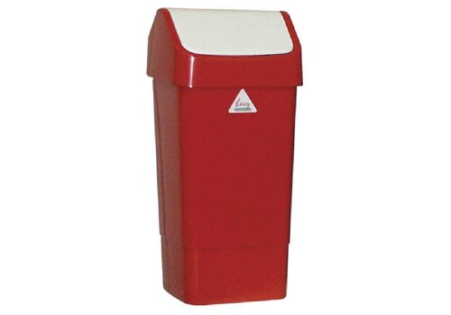  HorecaTraders Afvalbak Rood met Schommeldeksel | 50 Liter 