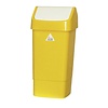 HorecaTraders Afvalbak Geel met Schommeldeksel | 50 Liter
