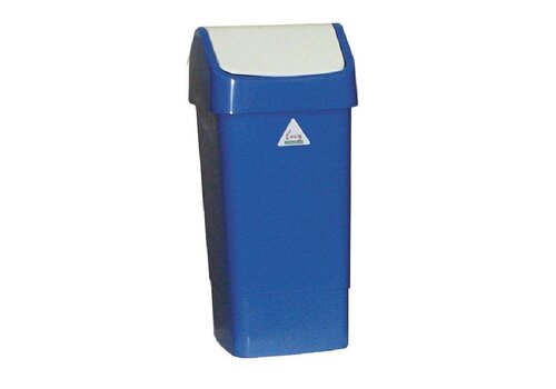 HorecaTraders Afvalbak Blauw met Schommeldeksel | 50 Liter 