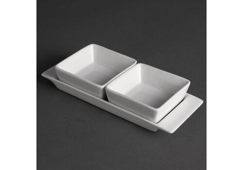  Olympia Witte Serveerschaal en 2 Sausbakjes | 2 stuks 