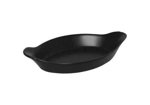  Olympia Porselein Zwarte Gratineerschaal Ovaal | 6 stuks 