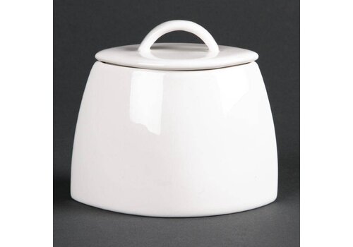  HorecaTraders Suikerpot met deksel wit | 21cl (6 stuks) 