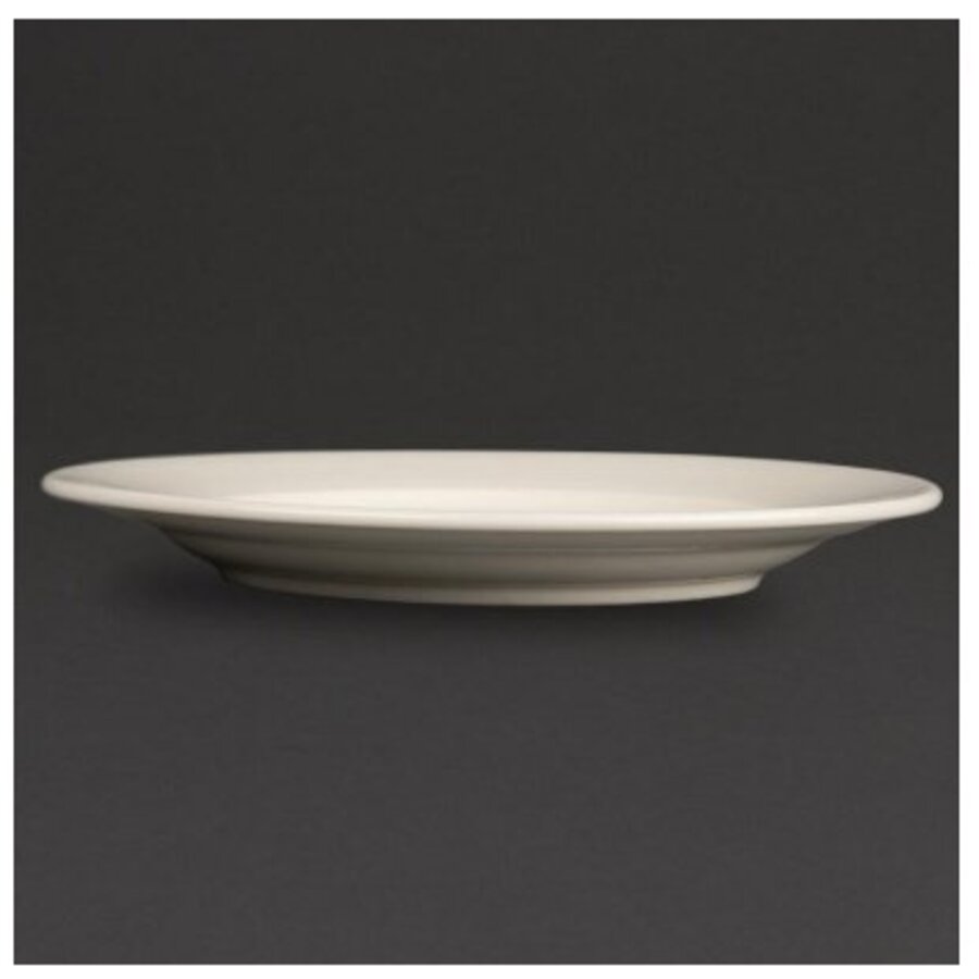 Olympia Ivory borden met brede rand | 15cm