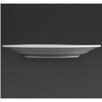 Wit porselein bord met brede rand | 28 cm (stuks 6)