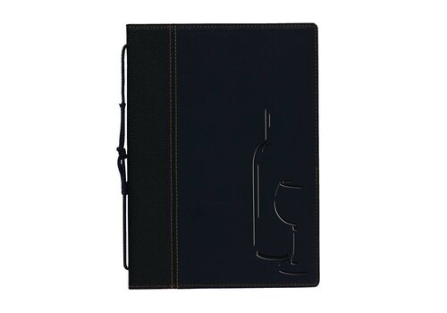  Securit Zwart Elegante Wijnkaartmap | 8 Zijden 
